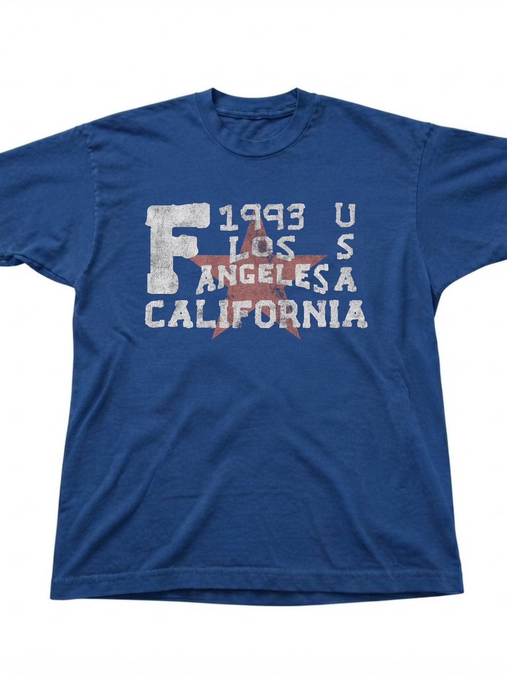Los Angeles California 1993 Graphic Blue Cotton Gildan T-shirt